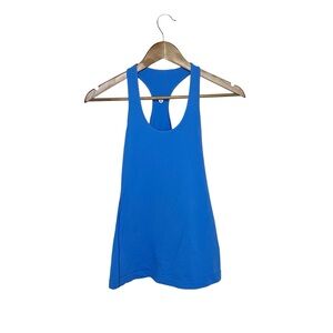 Lululmeon Light Cobalt Blue Cool Racerback Tank Top 4 Yoga Gym Hip Length